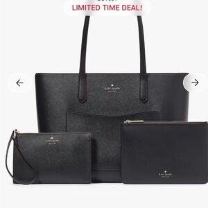 Kate Spade Elegant Navy Tote and Pouch Set